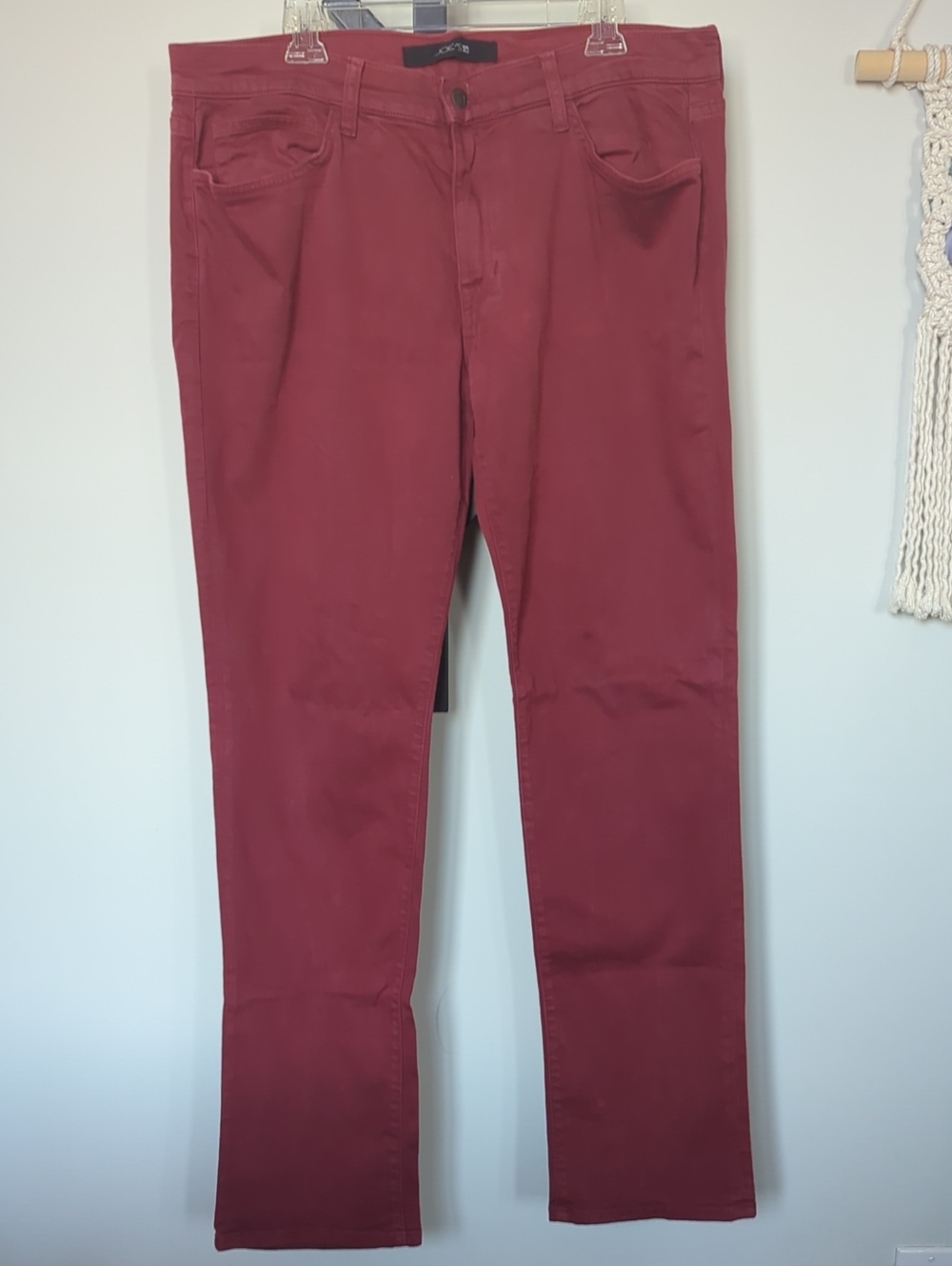 Joe's Jeans Slim Straight Men's Jeans in Burgundy Red